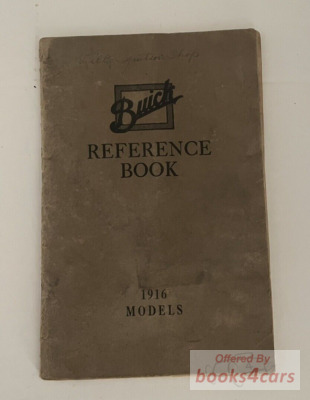 view cover of 1916 Reference Book Manual by Buick