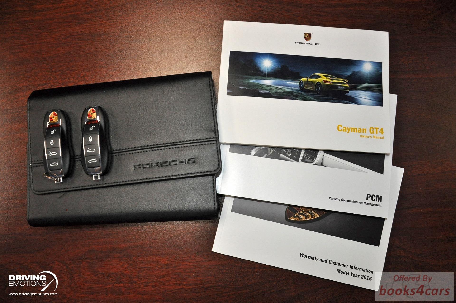 view cover of 2016 Cayman GT4 Owners Manual by Porsche