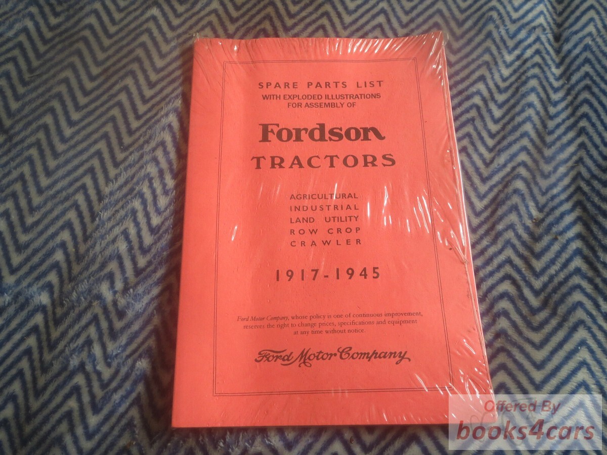 view cover of 1917-1945 Fordson Tractor Parts List
