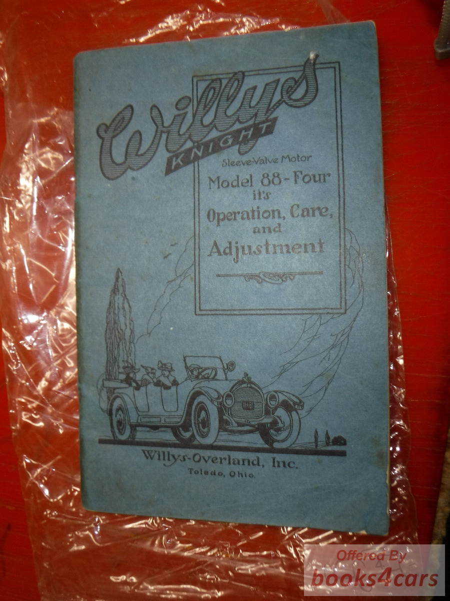 view cover of 1917-1918 Willys Overland Owners Manual