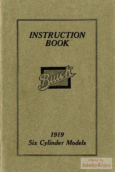view cover of 1919-1920 Six Cylinder owners manual by Buick