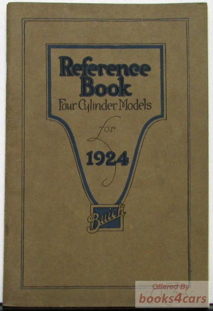 view cover of 1924 4cyl Owners reference manual for Buick
