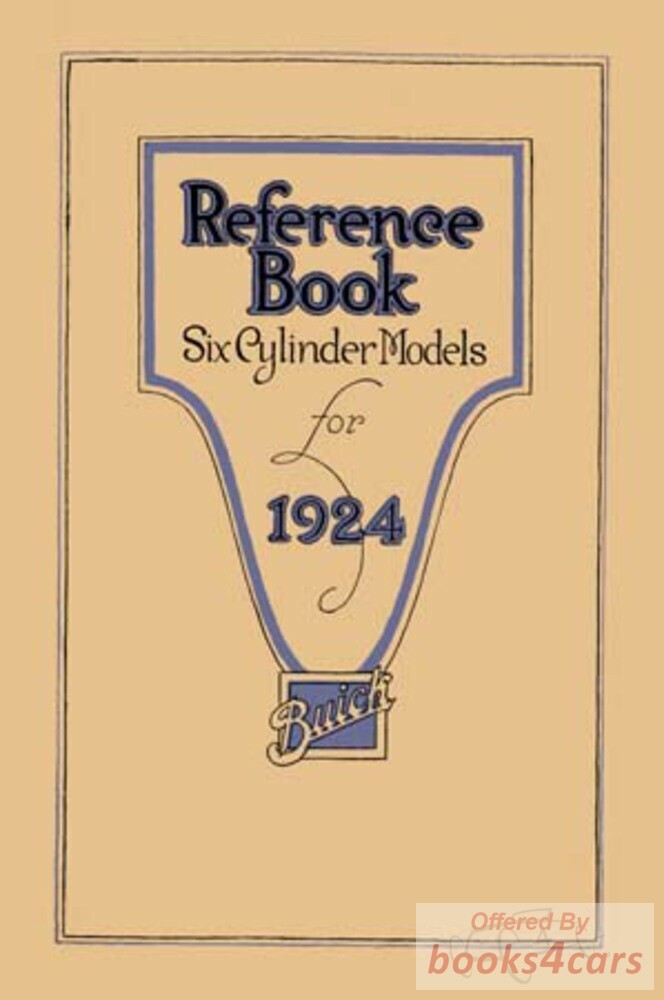 view cover of 1924 Owners Reference Manual for 6-Cylinder Models by Buick