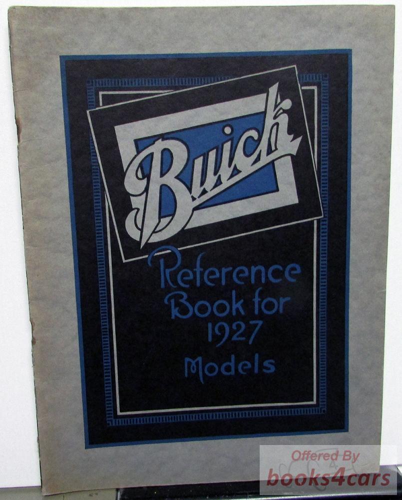 view cover of 1927 Owners Reference Book by Buick