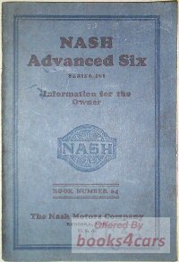 view cover of 1928 Nash Series 360 Owners Manual