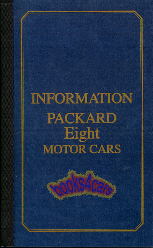 view cover of 1929 8 Eight Owners Manual 626 633 640 645 by Packard