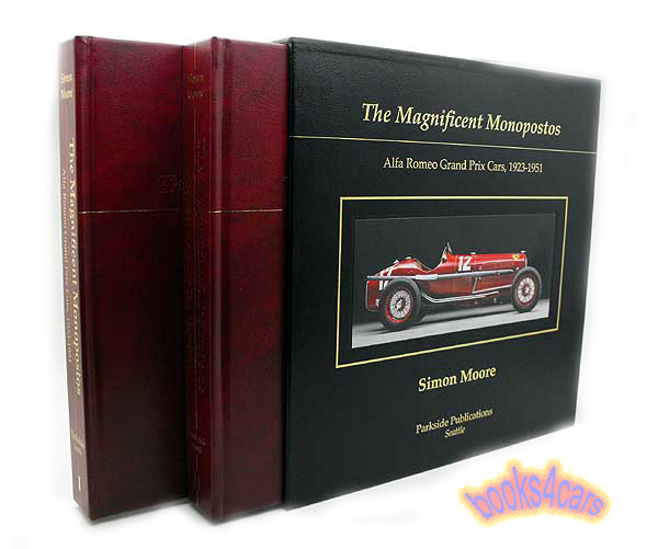 view cover of Alfa Monoposto Grand Prix Cars by Simon Moore 836 pages 2-volume in slipcase