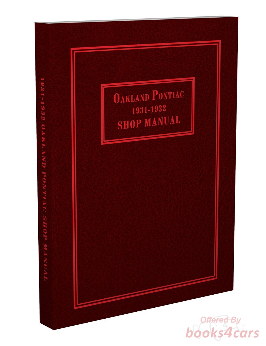 view cover of 1931-1932 Service Shop manual by Pontiac and Oakland 406 pages