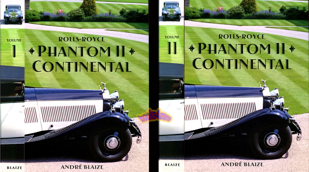 view cover of 1929-1936 Rolls-Royce Phantom II Continental History Book by Blaize 1,168 hardbound pages 2,114 images 2-volume boxed set
