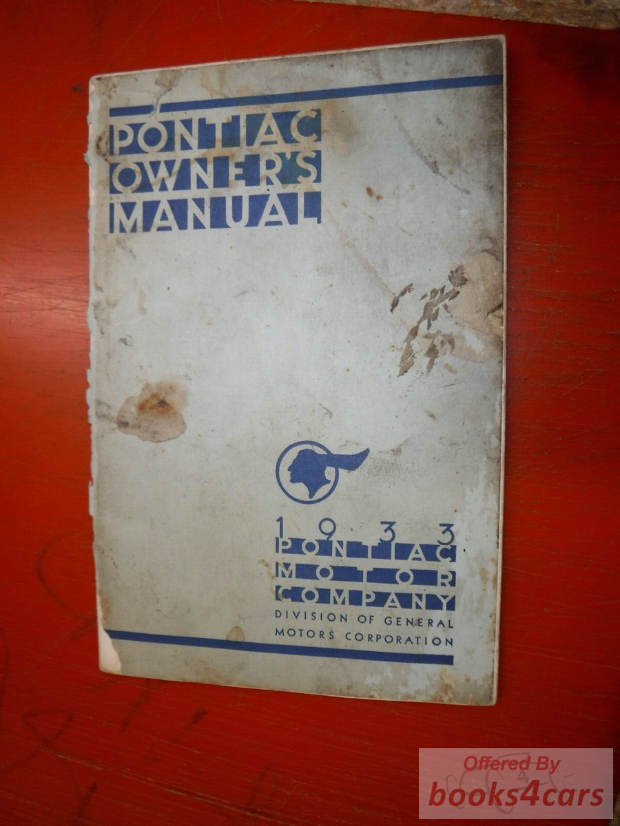 view cover of 1933 Owners Manual by Pontiac
