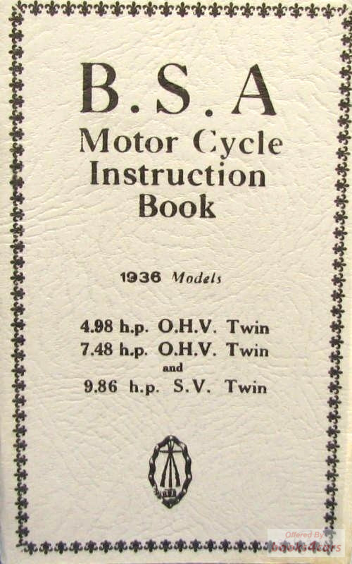view cover of 1936 Instruction Book 4.98 - 7.48 - 9.86, 56 pages.