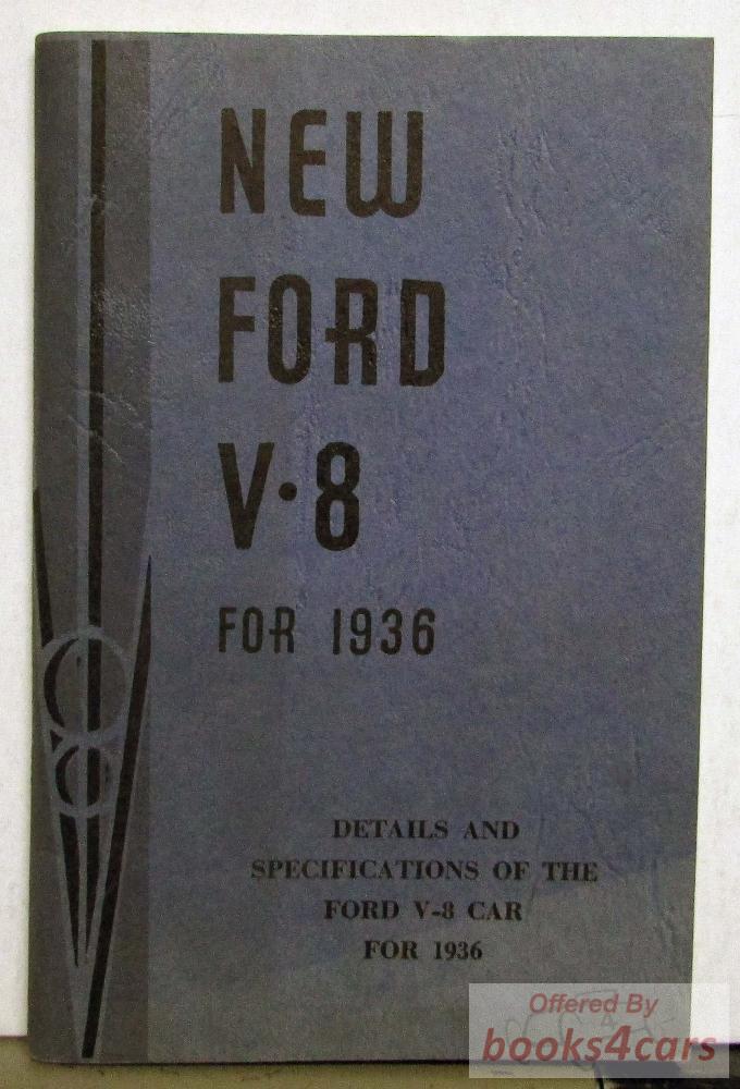 view cover of 1936 V8 details & specifications booklet Guide for Restorers by Ford, 64 pgs