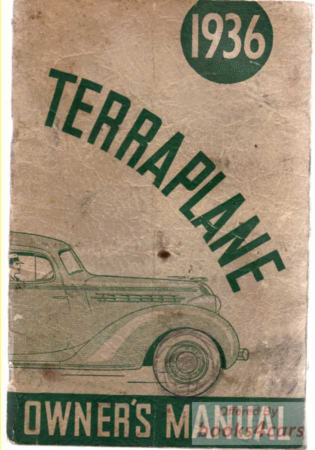 view cover of 1936 Terraplane Owners Manual