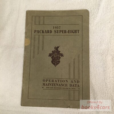 view cover of 1937 Super Eight Owners manual by Packard
