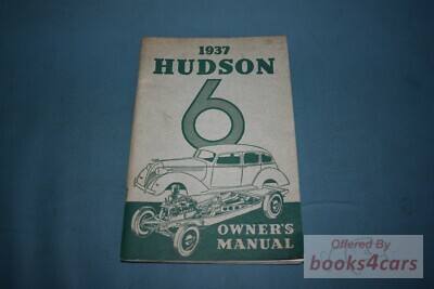 view cover of 1937 Hudson 6 Owners Manual Six