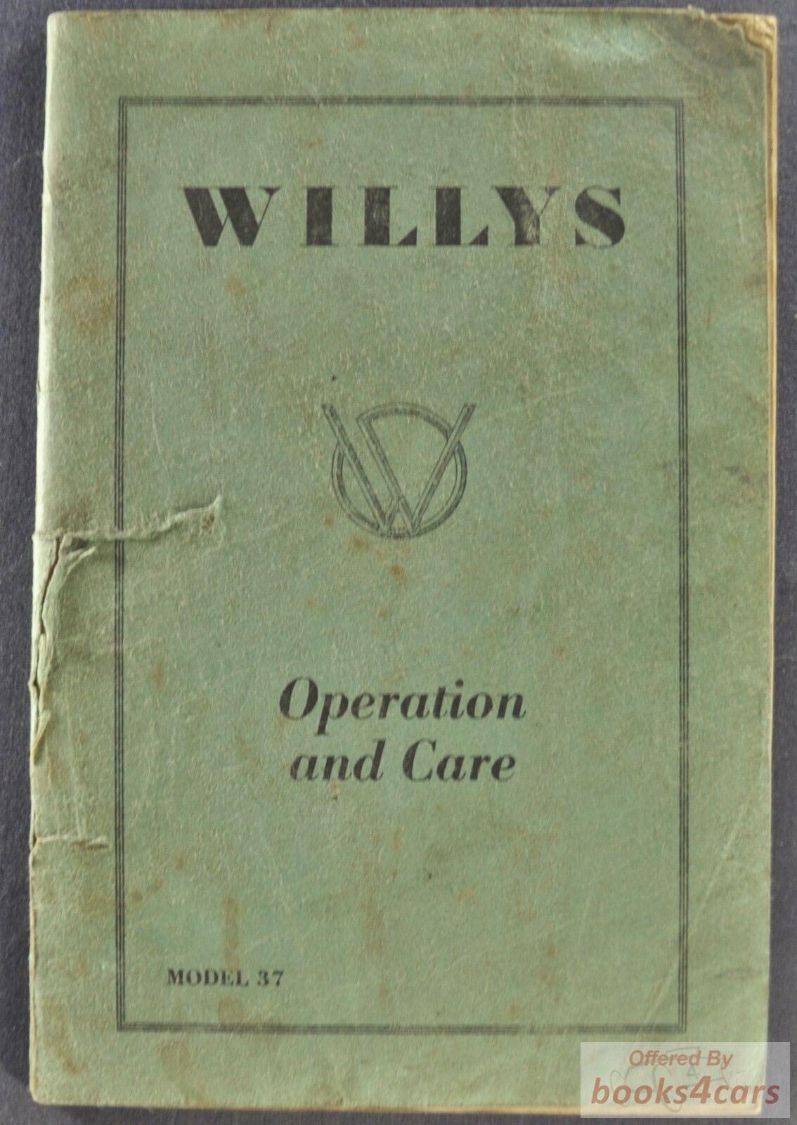 view cover of 1937 Willys Model 37 Owners Manual