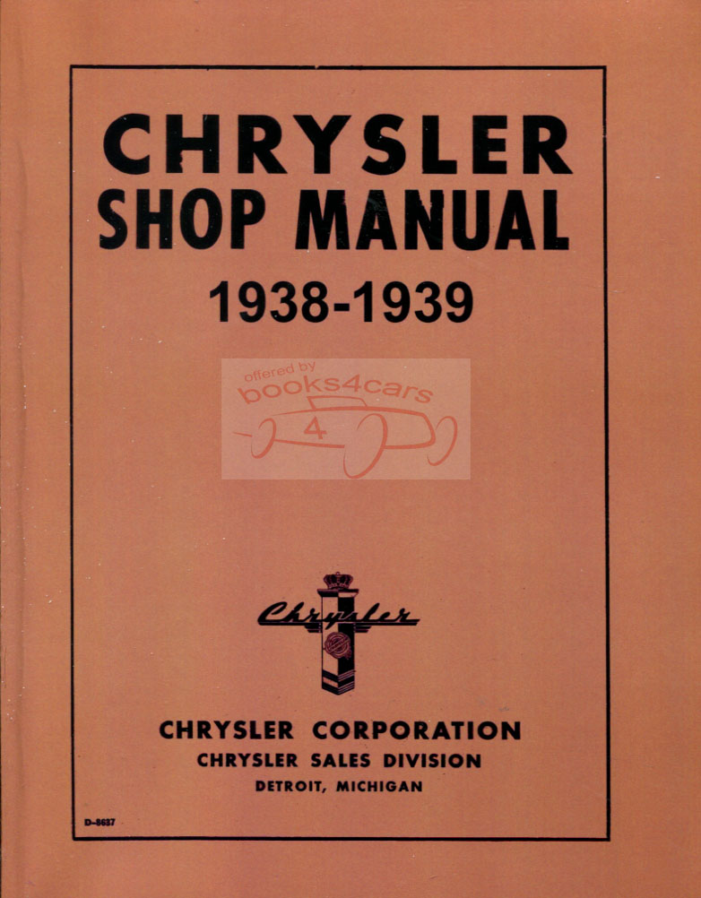 view cover of 1938-1939 Shop manual by Chrysler 274 pgs