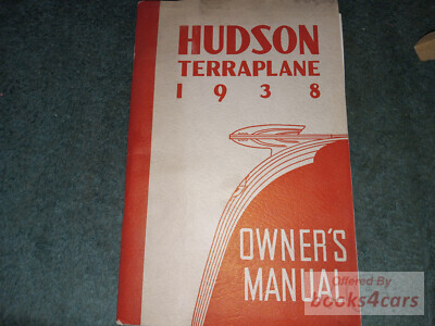 view cover of 1938 Hudson Terrplane Owners Manual