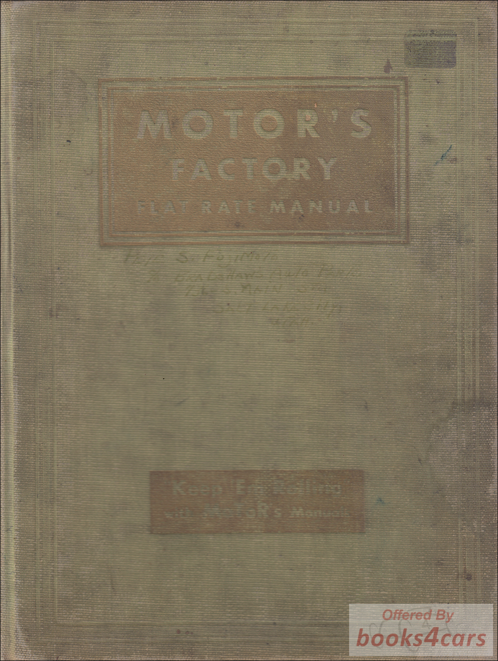 view cover of 1936-1942 Flat Rate & Shop Manual by Motors