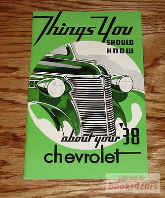 view cover of 1938 Owners manual for passenger car by Chevrolet: 68 pgs.