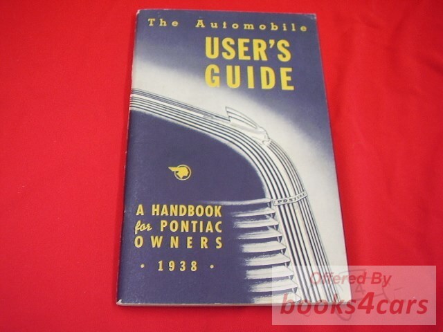 view cover of 1938 Owners manual by Pontiac.
