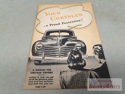 view cover of 1940 Owners Manual by Chrysler C28