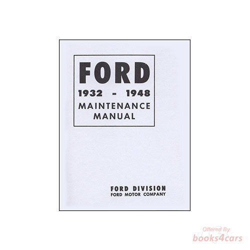 view cover of 1932-1948 Owners Maintenance Manual by Ford, 64 pgs; general maintenance information and specs