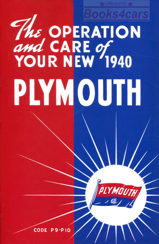 view cover of 1940 P9 and P10 Owners manual by Plymouth, 53 pgs