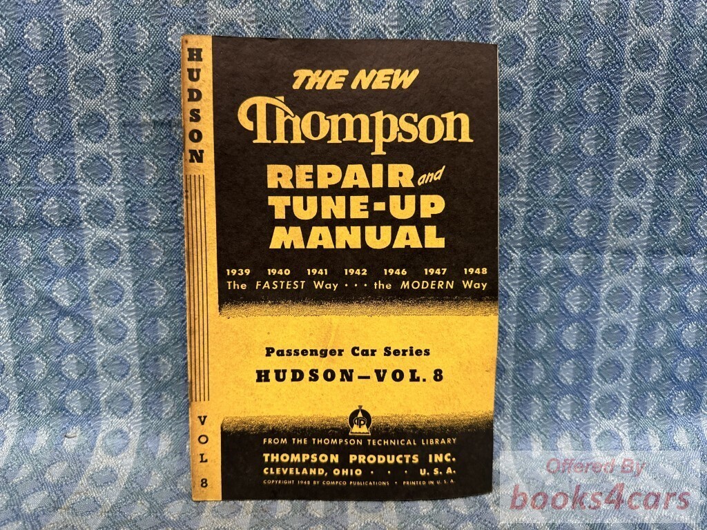 view cover of 1939-1948 Hudson Repair & Tune-Up Manual by Thompson Vol.#8