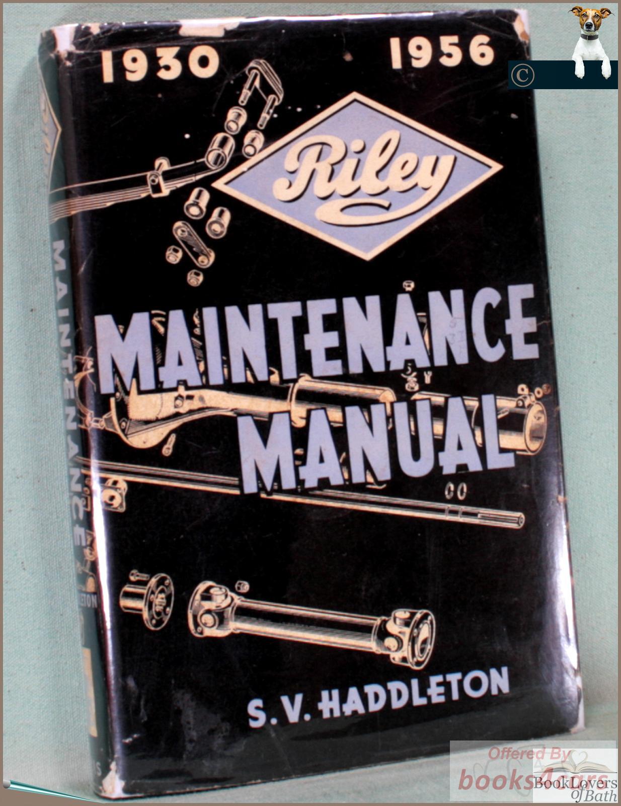 view cover of 1930-1956 RILEY Maintenance Manual 1930-1956