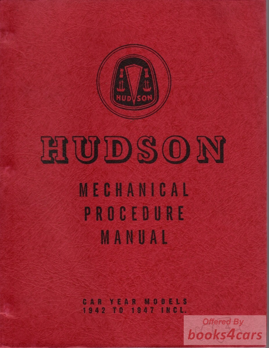 view cover of 1942-1947 Shop service repair manual by Hudson, 375 pgs