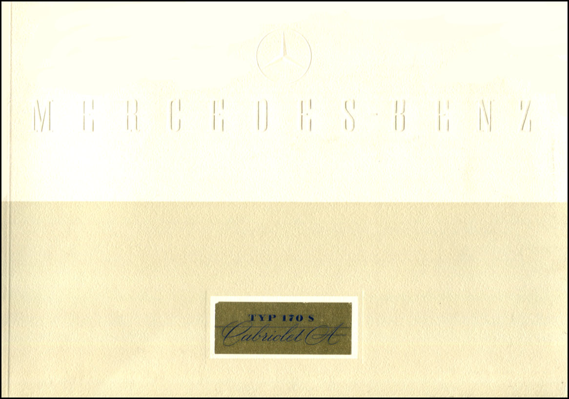 view cover of 1949-1951 Mercedes 170S Convertible Cabriolet Color Sales Brochure German language 20 pgs oversized 22x31cm