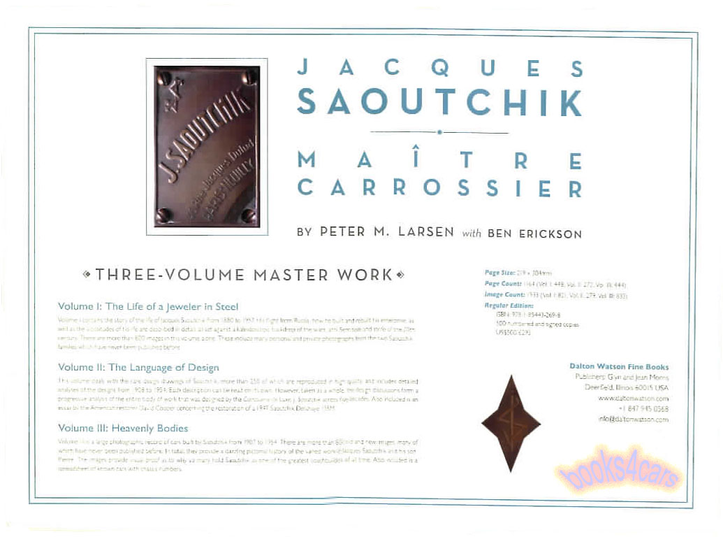 view cover of Jacques Saoutchik Maitre Carrossier 3 volume book set by Larsen & Erickson