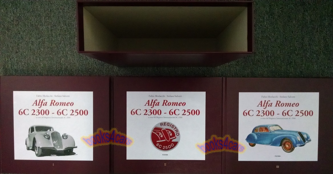 view cover of Alfa Romeo 6C 2500 History in 3 volumes 808 pages by Salvetti 6C2500