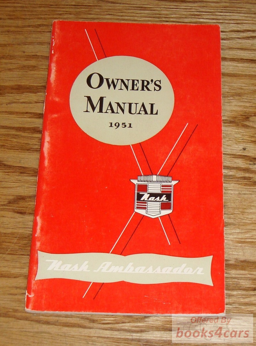 view cover of 1951 Ambassador Owner's Manual by Nash