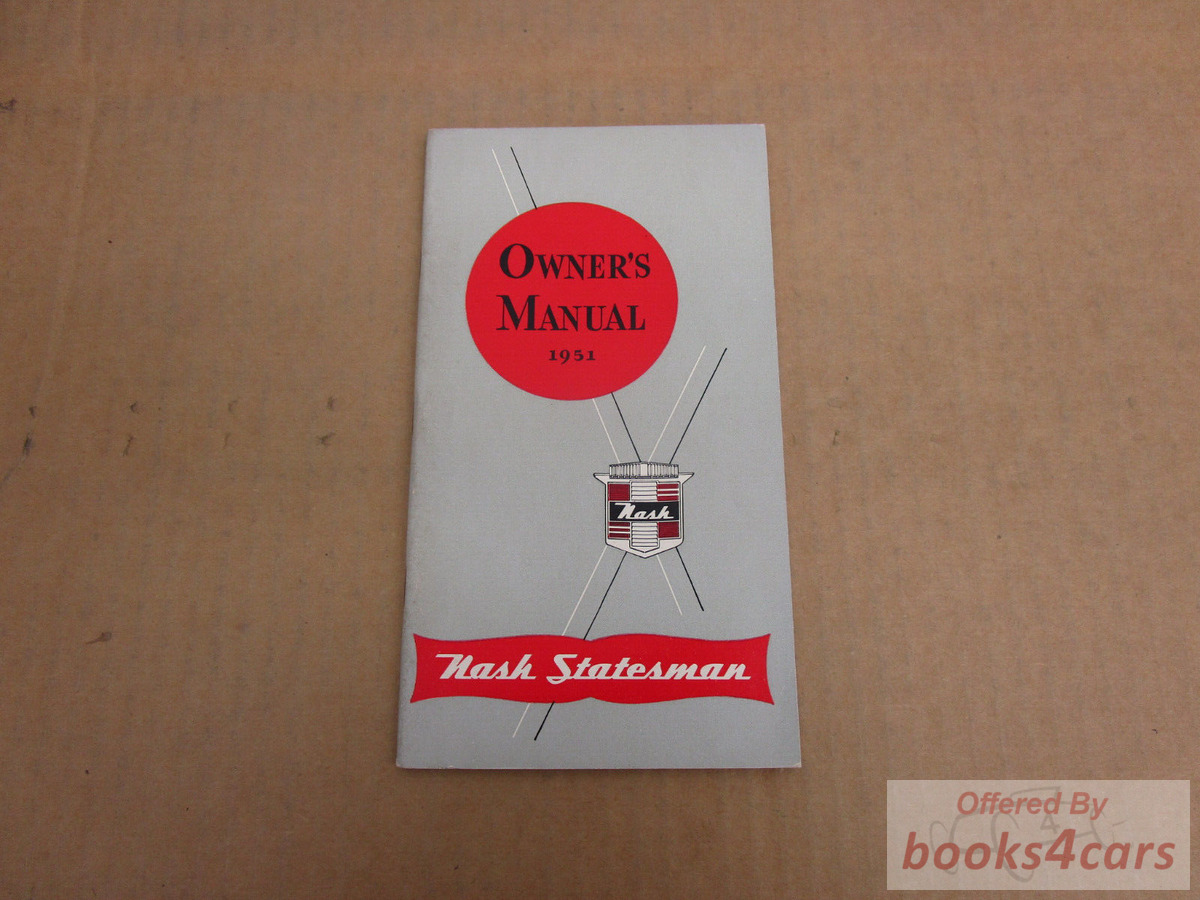 view cover of 1951 Statesman Owners Manual by Nash