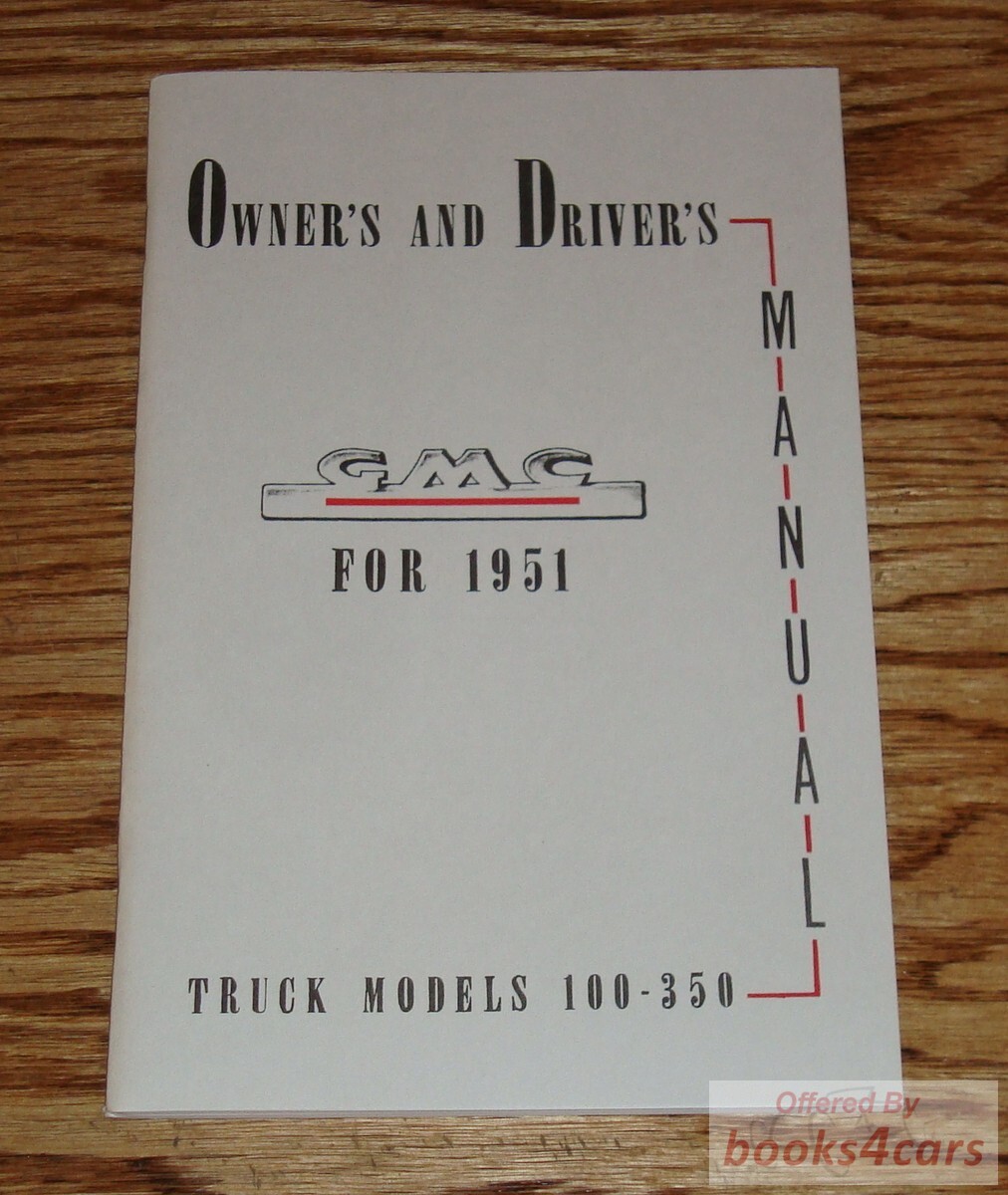 view cover of 1951 GMC truck owners manual
