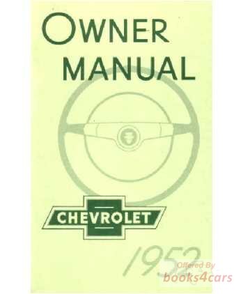 view cover of 1952 Owners manual by Chevrolet 1952 Chevy passenger car