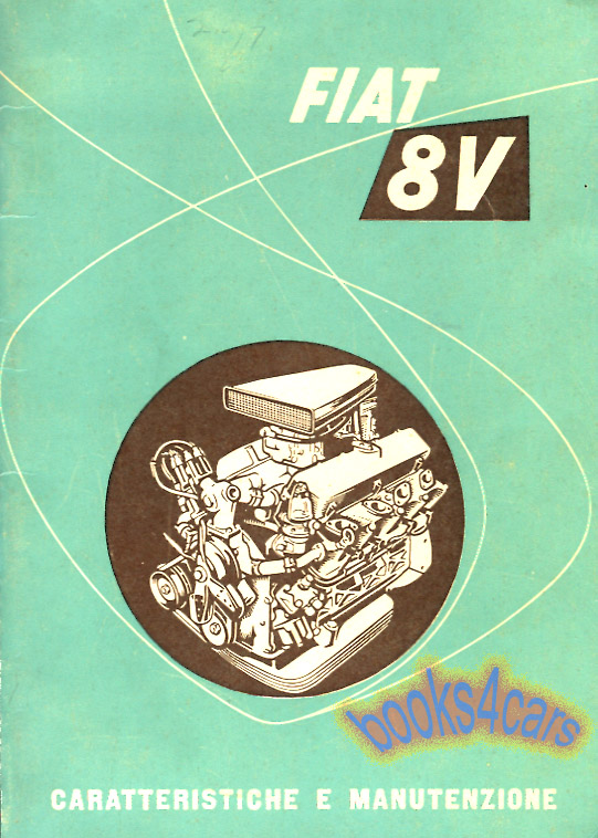 view cover of 1952-1954 Fiat 8V Owners maintenance Manual in Italian