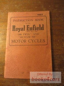 view cover of 1953 Instruction Manual by Royal Enfield for 500 & 780 cc - 1953