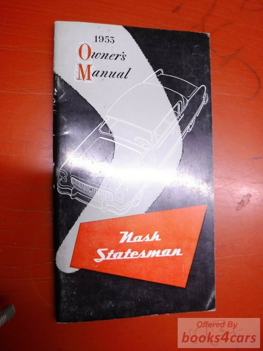 view cover of 1953 Statesman Owners Manual by Nash