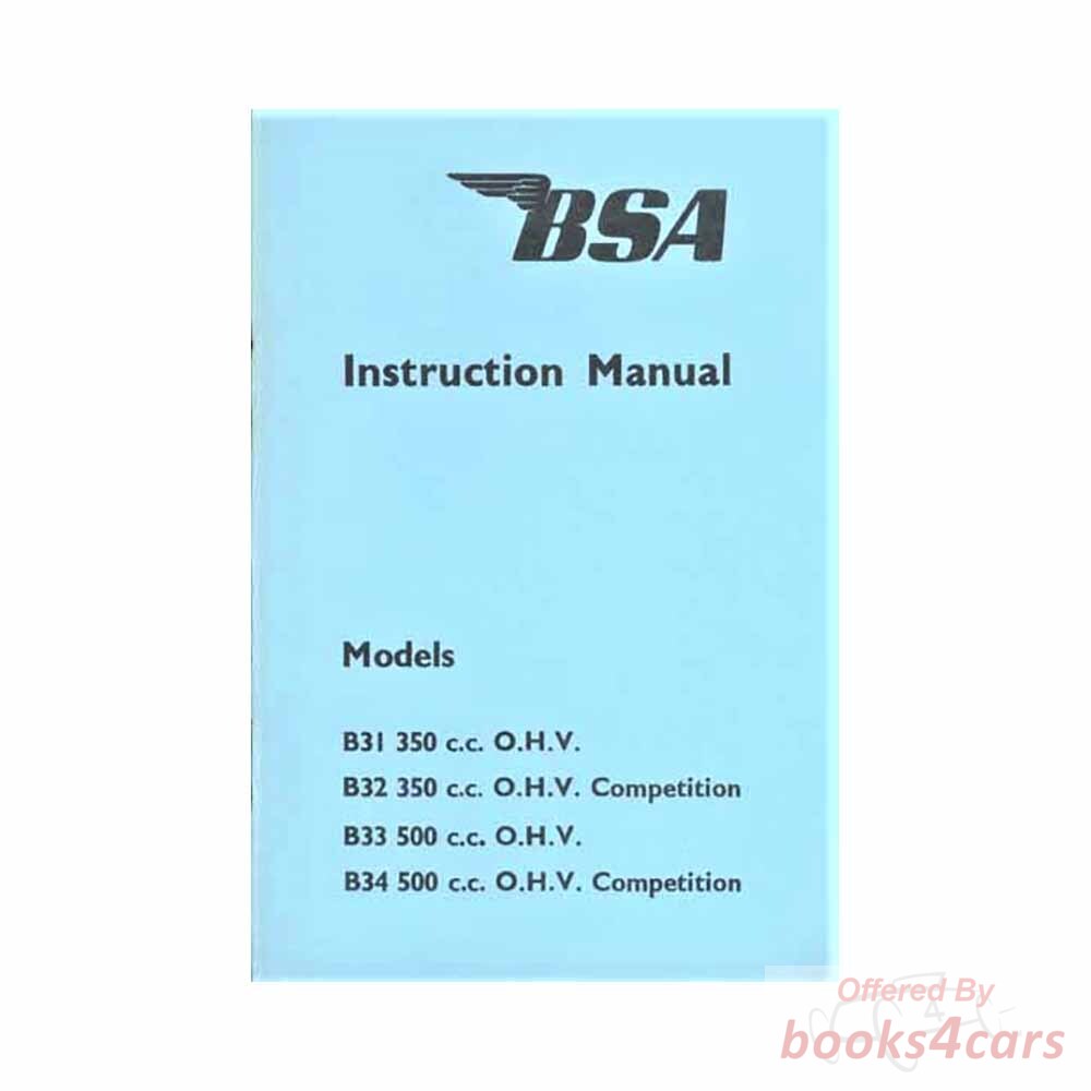 view cover of 1954 Shop Manual 350 - 500 by BSA