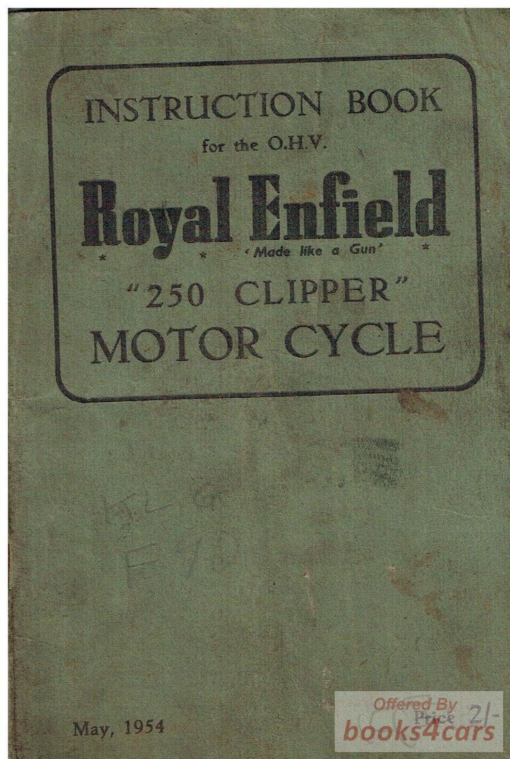view cover of 1954 250 Clipper Owners Instruction Manual by Royal Enfield 40 pages