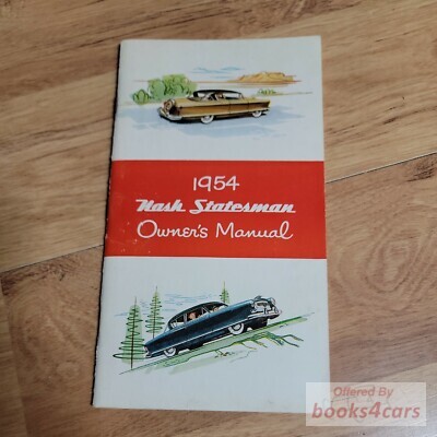 view cover of 1954 Statesman Owners Manual by Nash