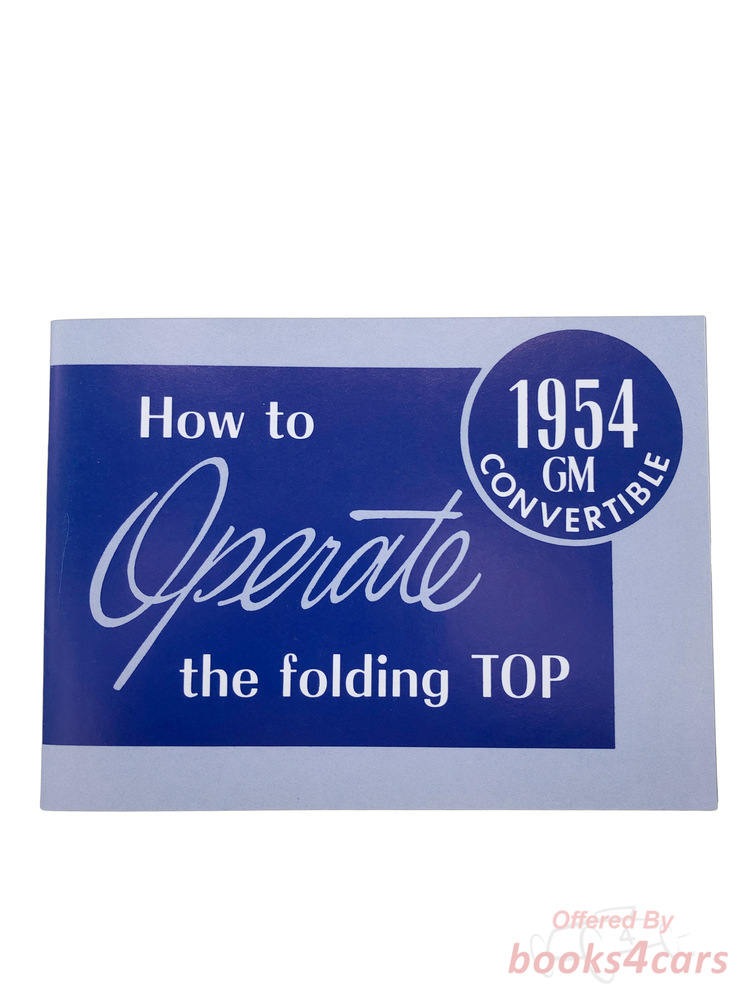 view cover of 1954 Convertible Top Owners Manual