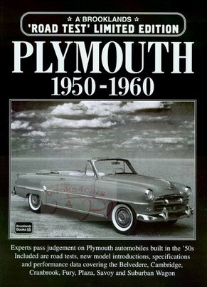 view cover of 1950-1960 compliation of articles about Plymouth published in 92 page book portfolio form resulting in a history of the marque between 1950 and 1960