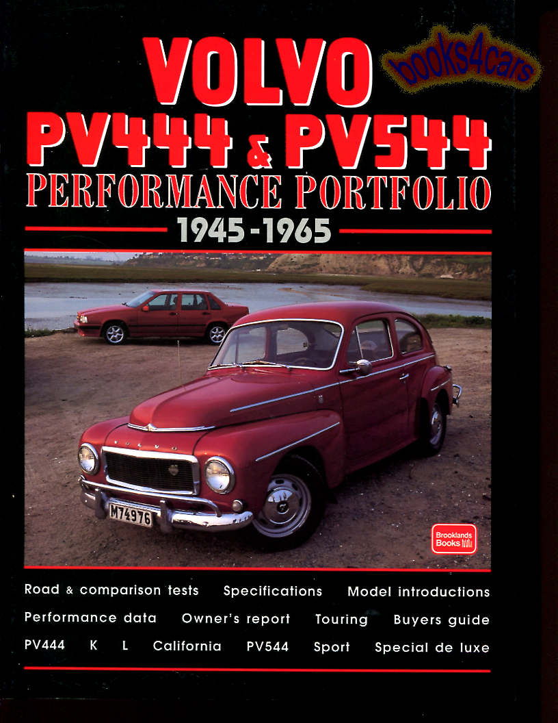 view cover of 1945-1965 Volvo PV444 PV544 136 pgs of articles about classic Volvo compiled into book form by Brooklands portfolio