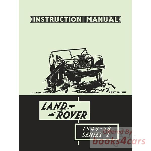 view cover of 1948-1958 Series 1 Owners Manual Models 80 86 107 88 109 60 pages by Land Rover