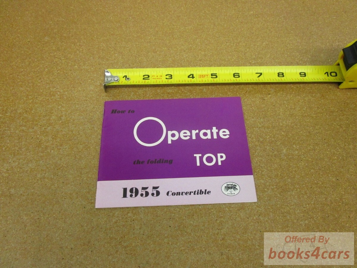 view cover of 1955 Convertible Top Owners Manual for Chevrolet Pontiac Oldsmobile GM