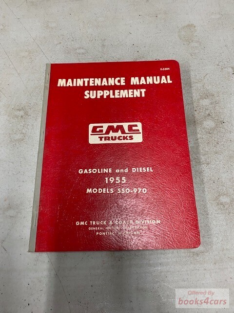 view cover of 1955 Service Manual Supplement for models 550-970 Gas & Diesel by GMC